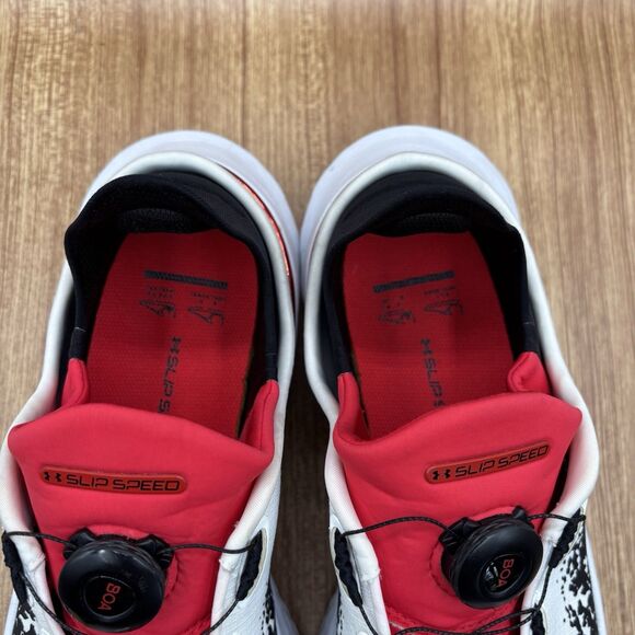 Under Armour SlipSpeed Mega Running Shoe Black White Red Men's size 11.5 Sneaker - Picture 7 of 8